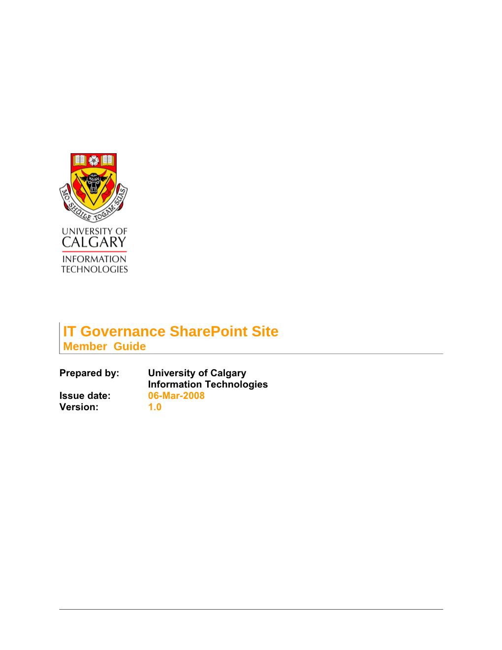 IT Governance Sharepoint Site