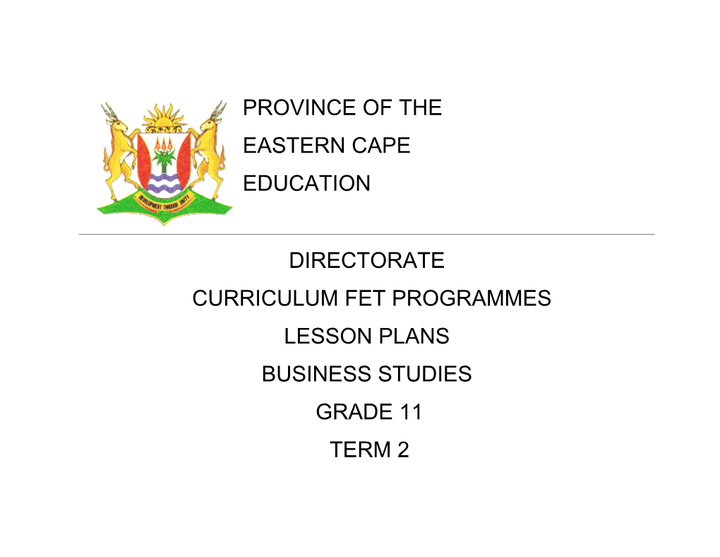 Curriculum Fet Programmes