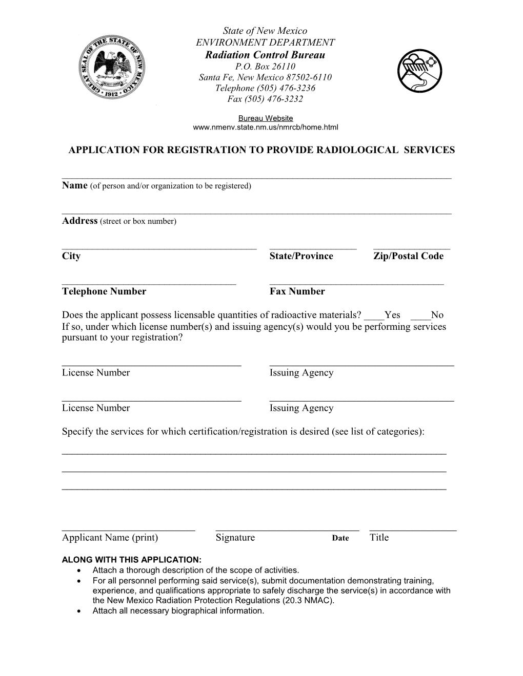 Radiation Licensing and Registration