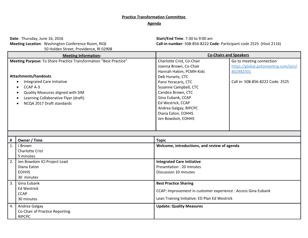 Practice Transformationcommittee