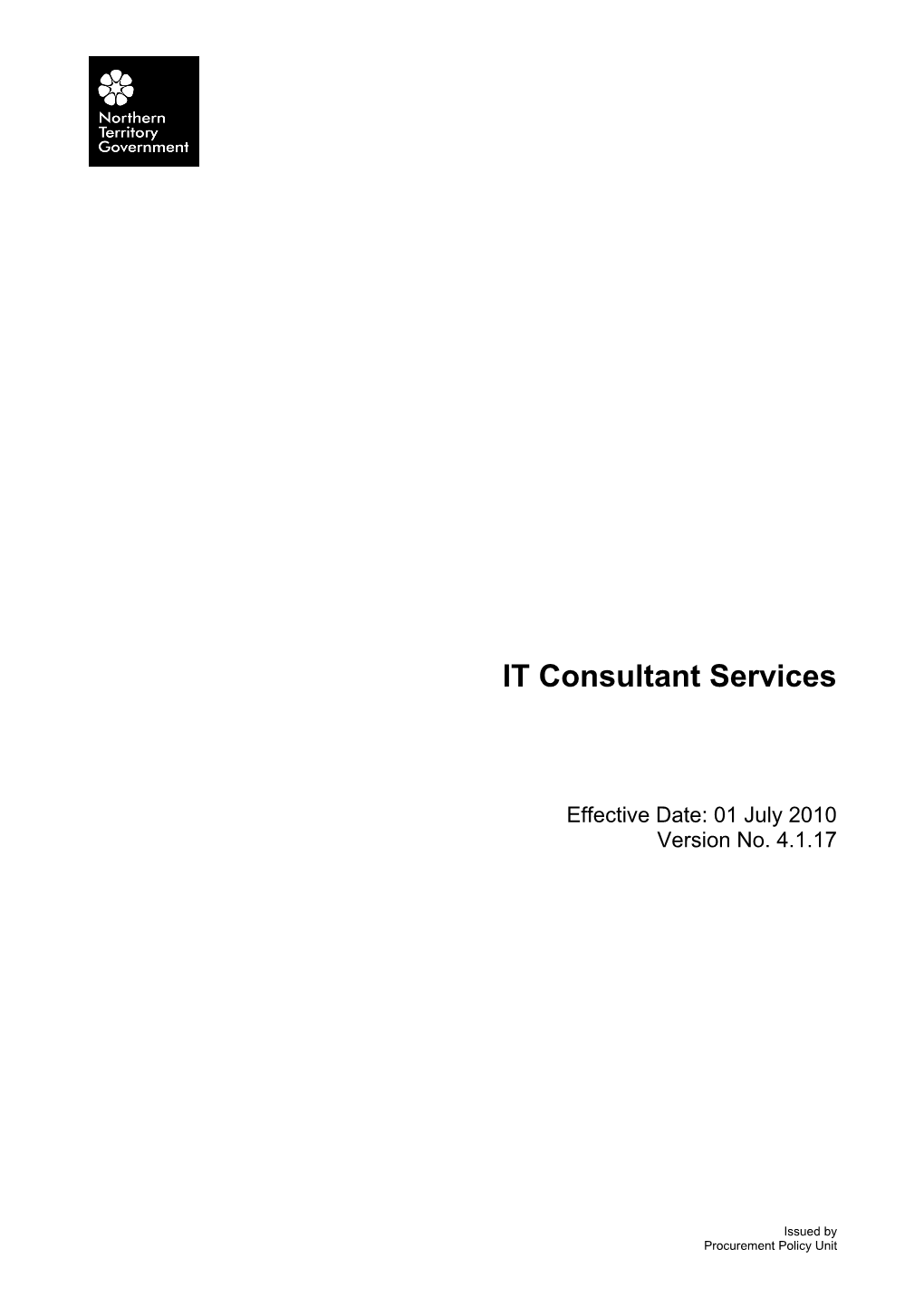 IT Consultant Services - V 4.1.17 (01 July 2010)