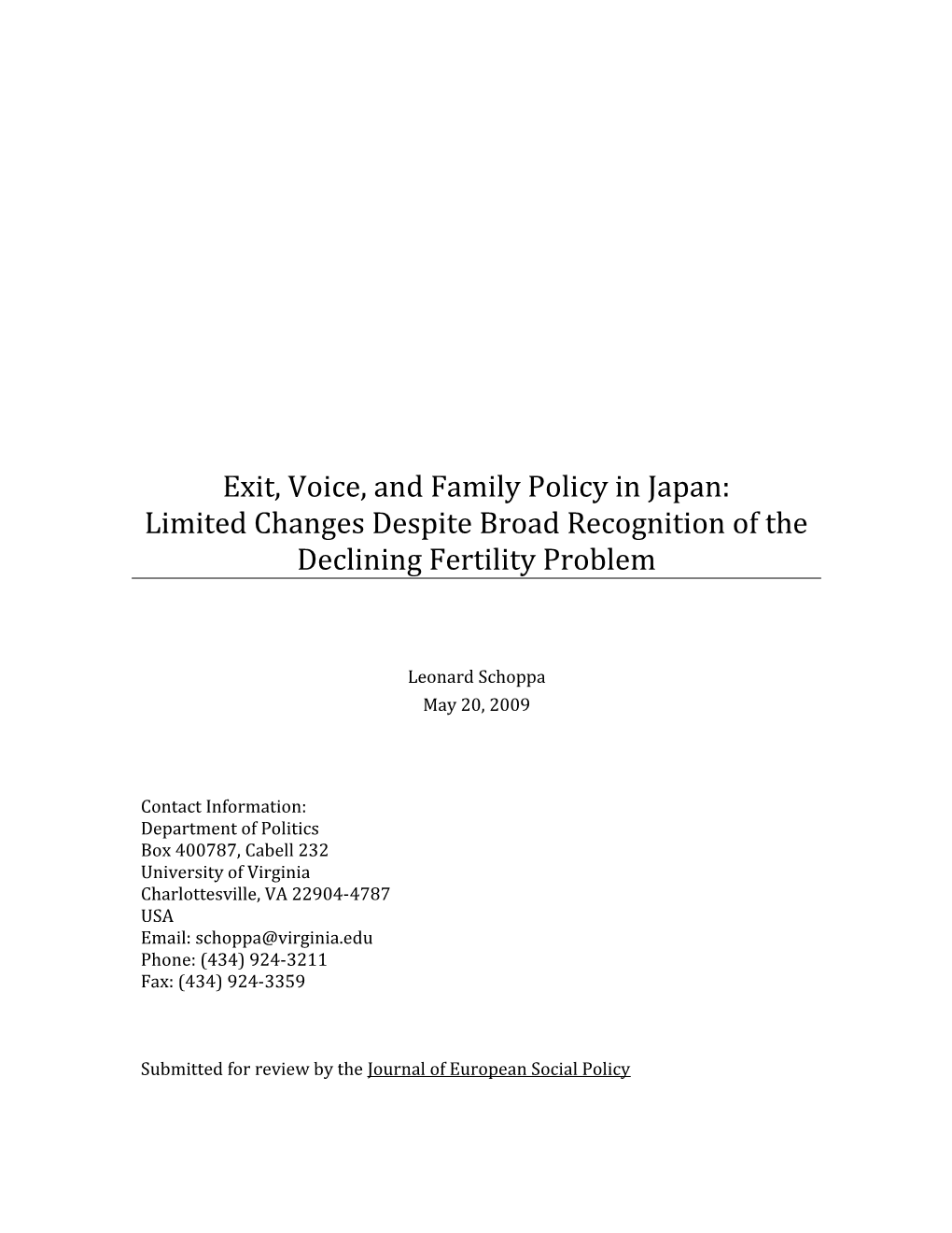 Exit, Voice, and Women S Movements in an Era of Low Fertility