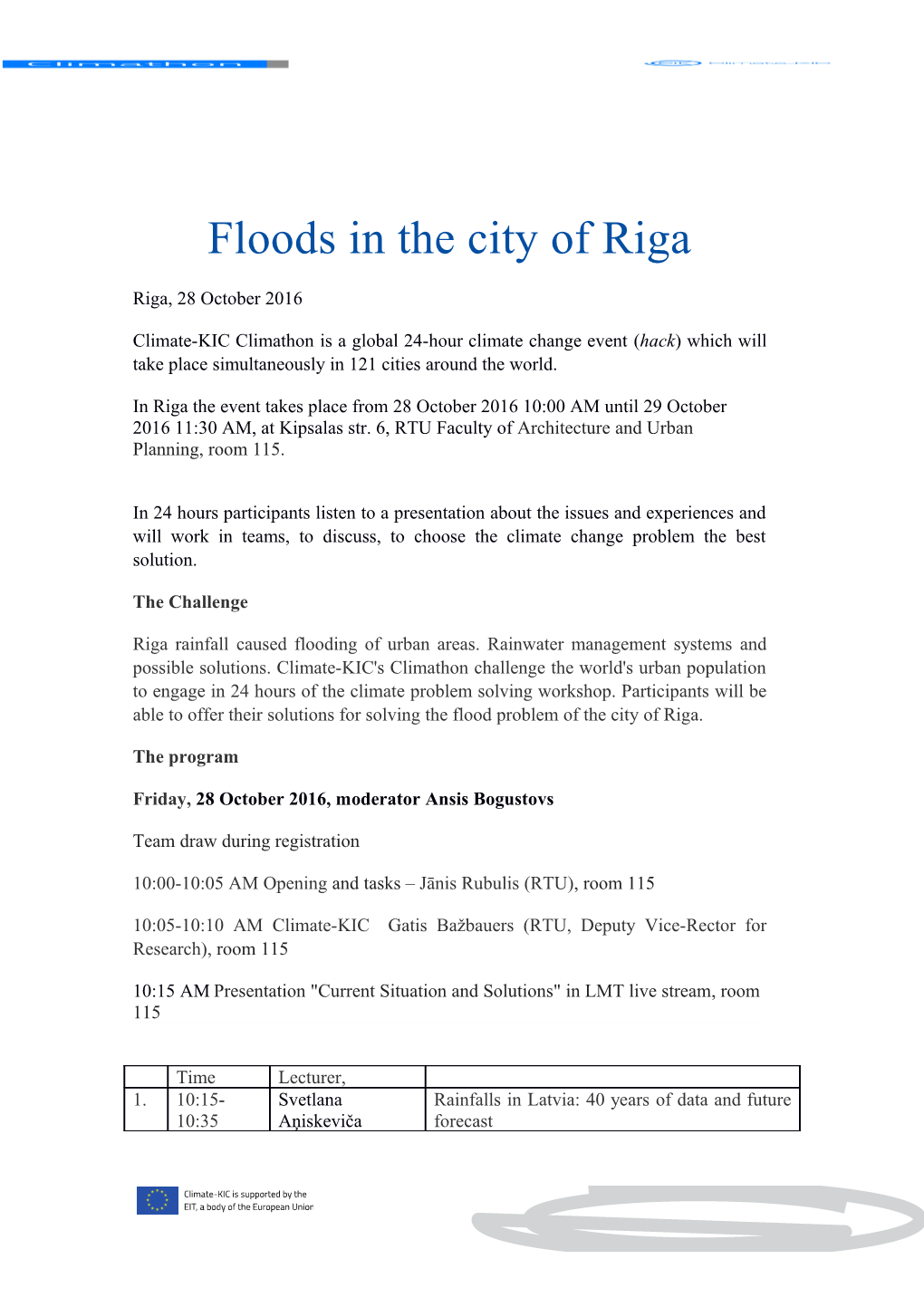 Floods in the City of Riga