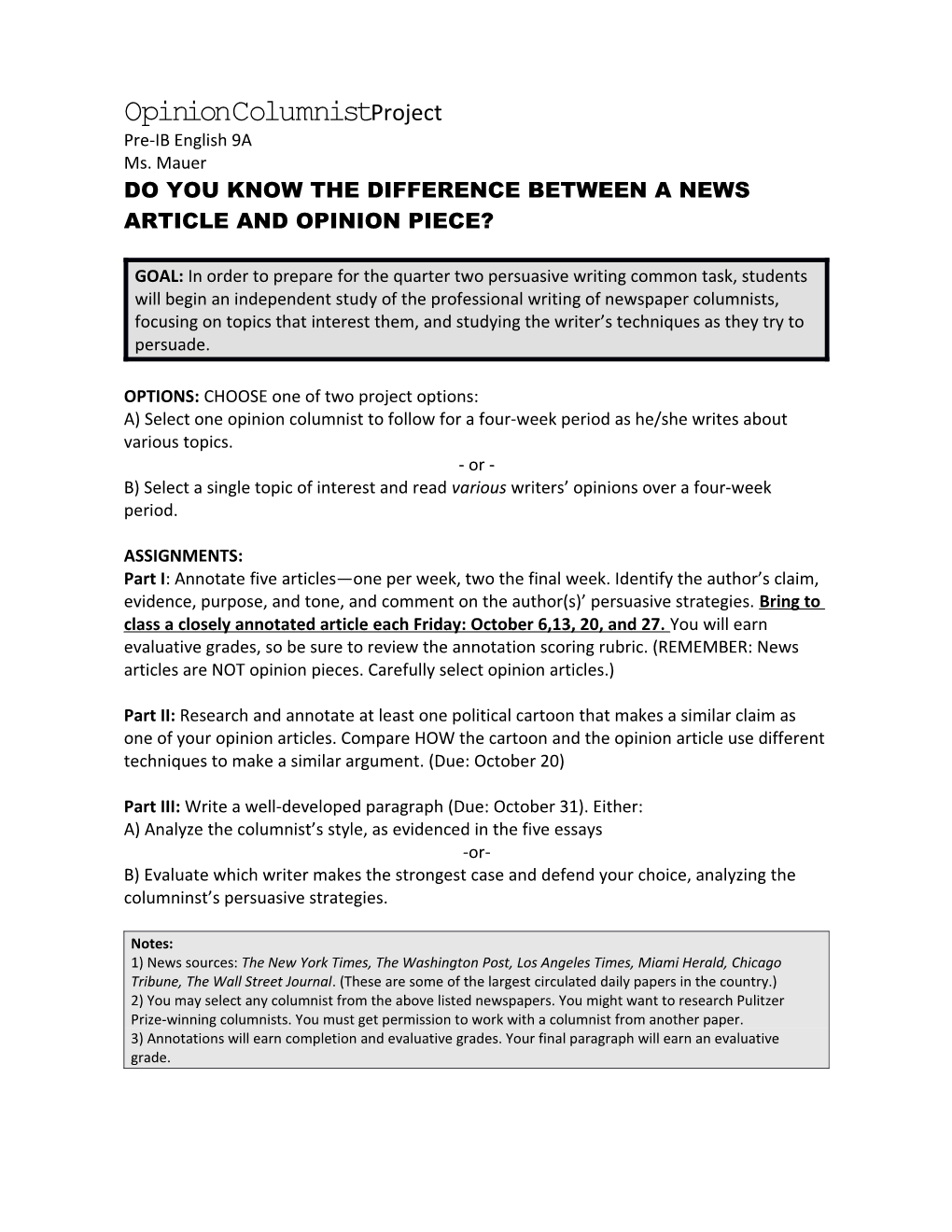 Do You Know the Difference Between a News Article and Opinion Piece?