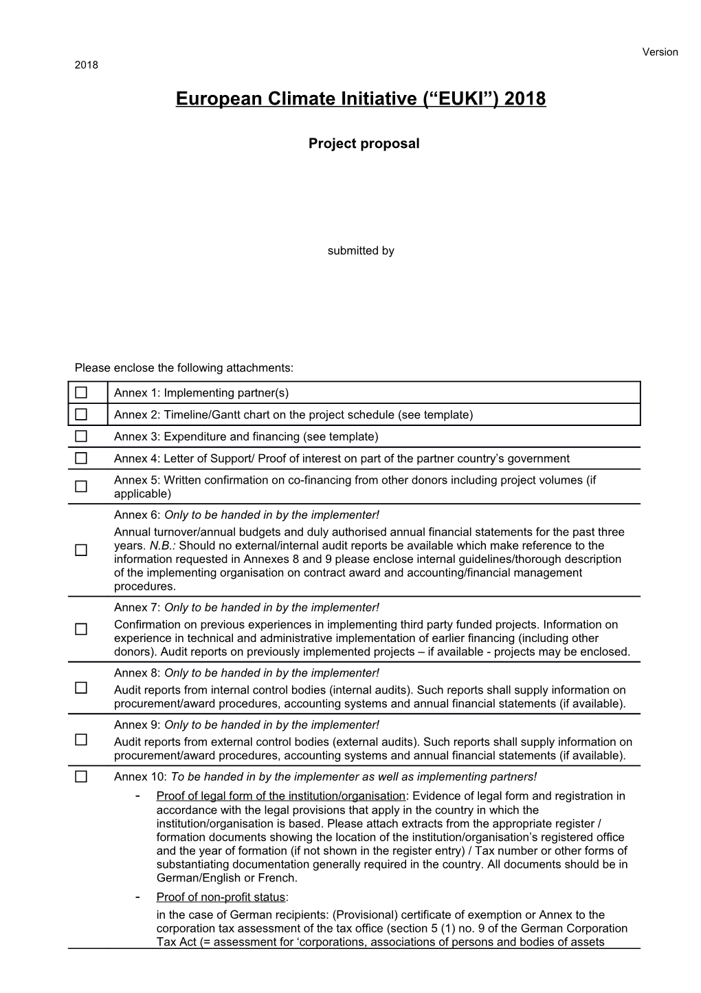 European Climate Initiative ( EUKI ) 2018