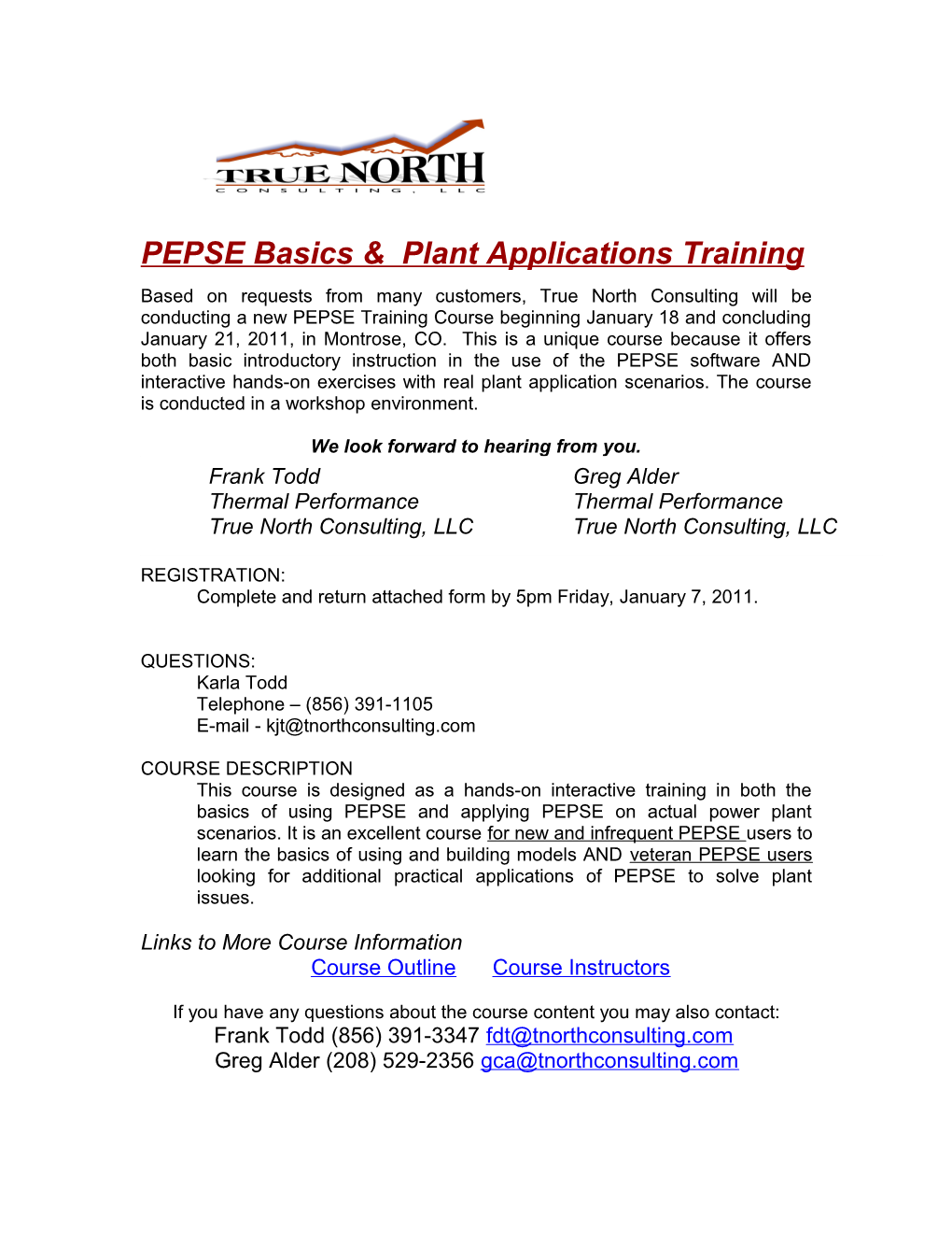 PEPSE Basics & Plant Applicationstraining