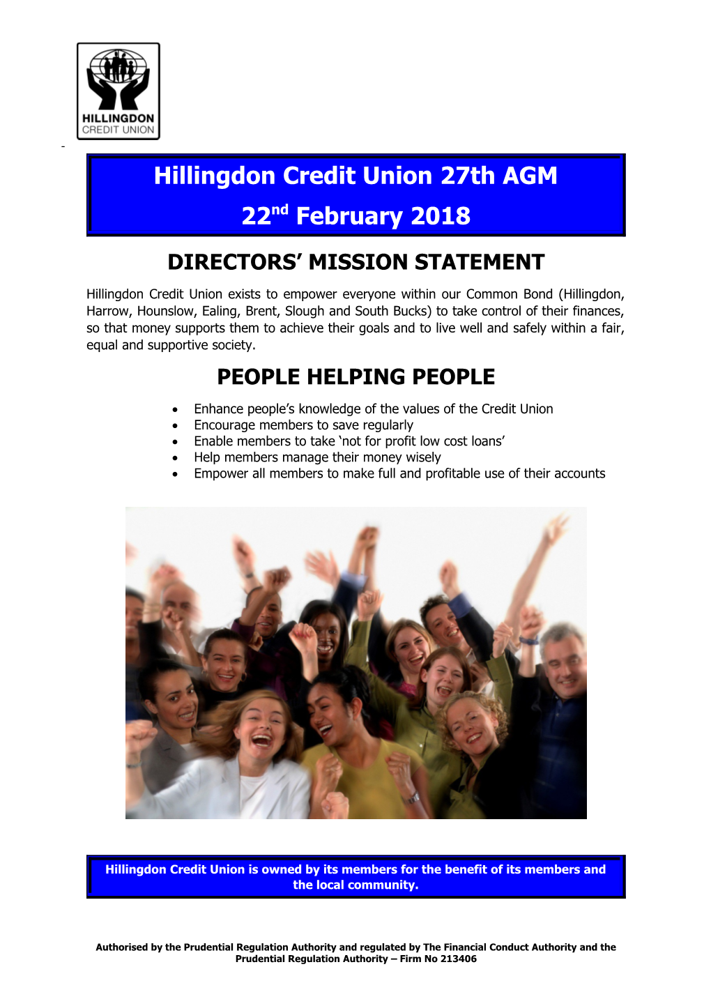 Hillingdon Credit Union 27Th AGM