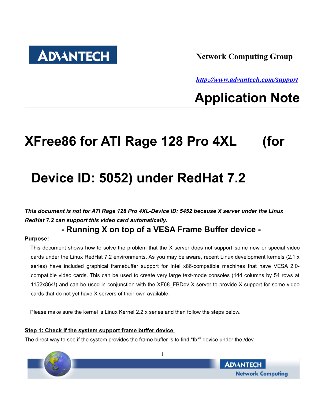 Xfree86 for ATI Rage 128 Pro 4XL (For Device ID: 5052) Under Redhat 7.2