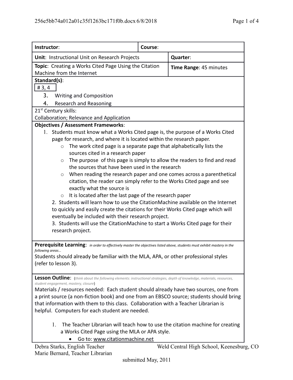 Research Projects Lesson65/26/2011Page 3 of 4