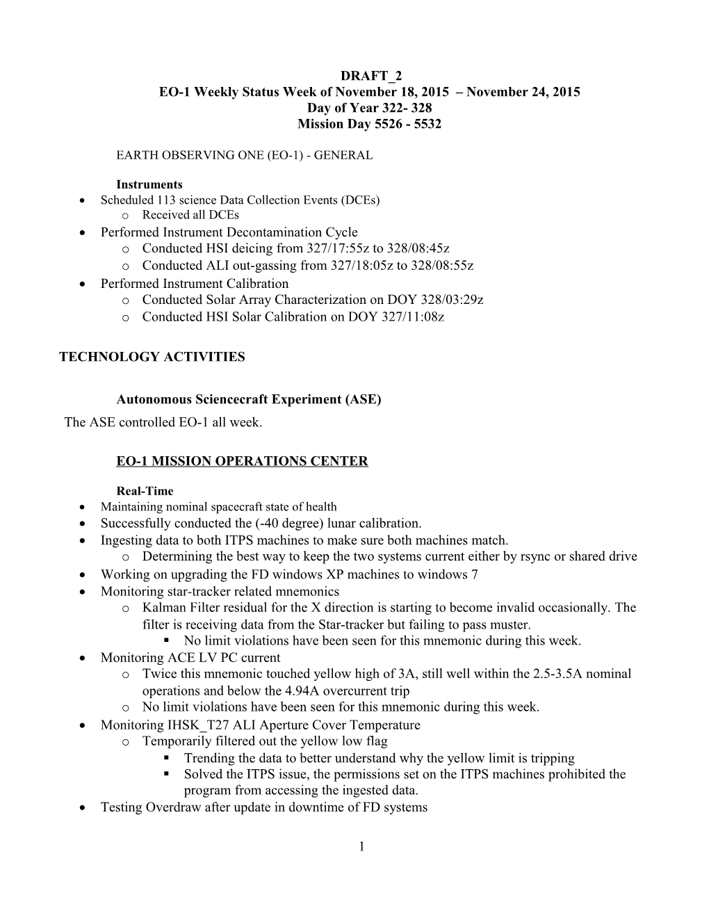 EO-1 Status Week of Jan 20-26, 2001 s13