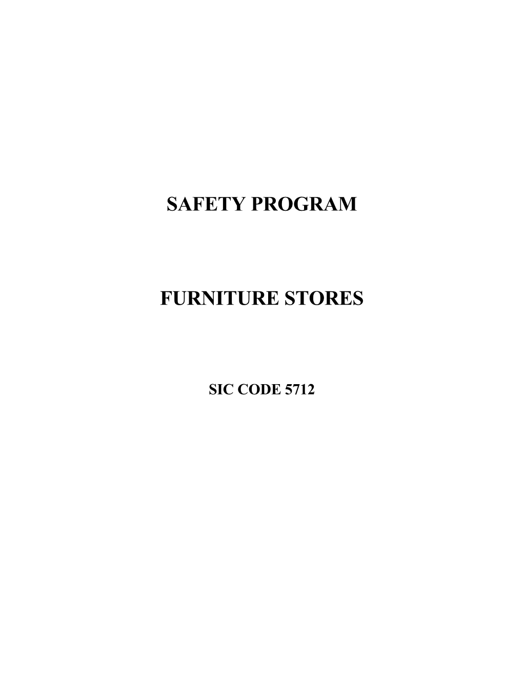 Furniture Stores Safety Program