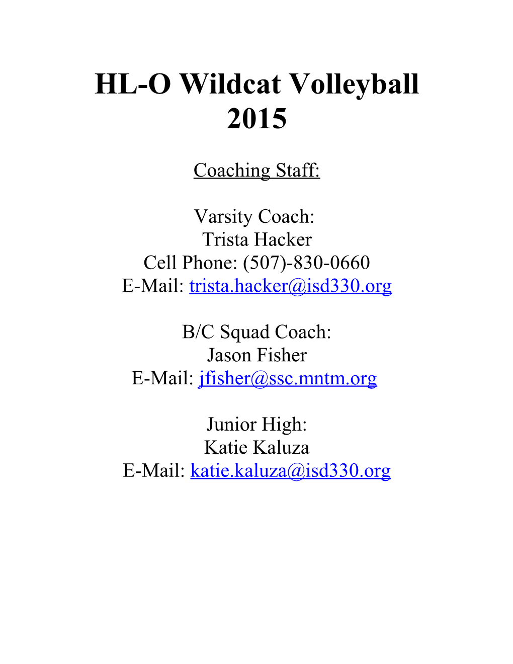 HL-O Wildcat Volleyball