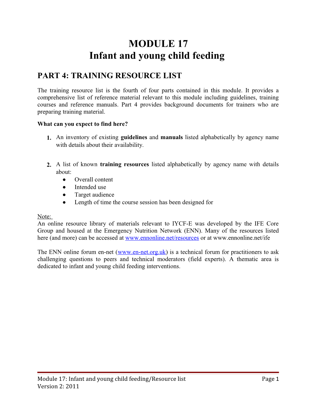 Infant and Young Child Feeding