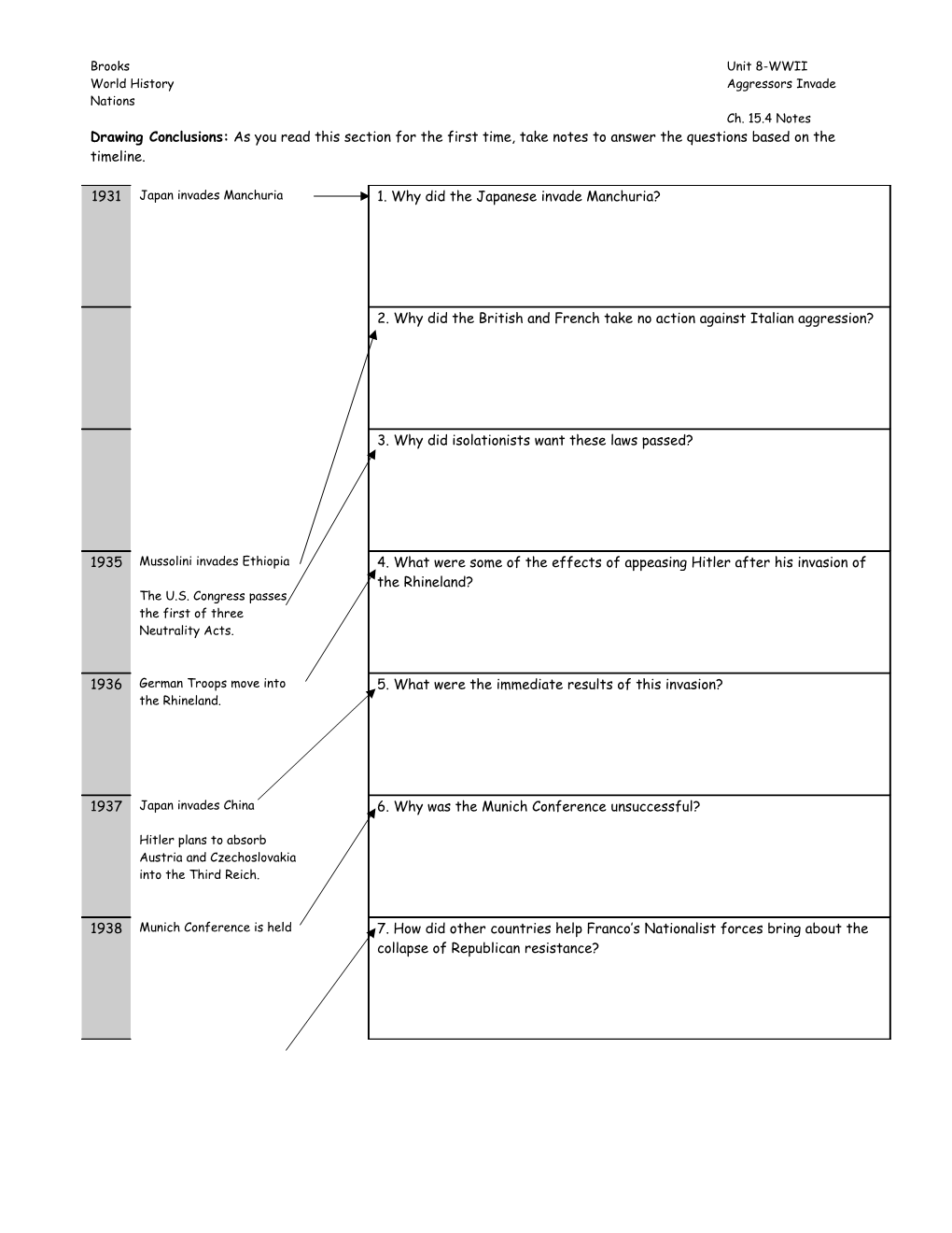 Drawing Conclusions: As You Read This Section for the First Time, Take Notes to Answer