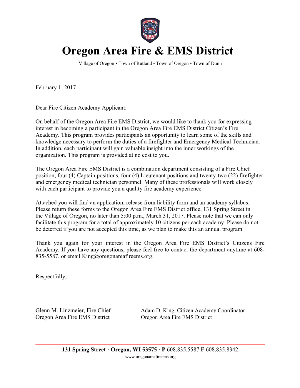 Oregon Area Fire & EMS District