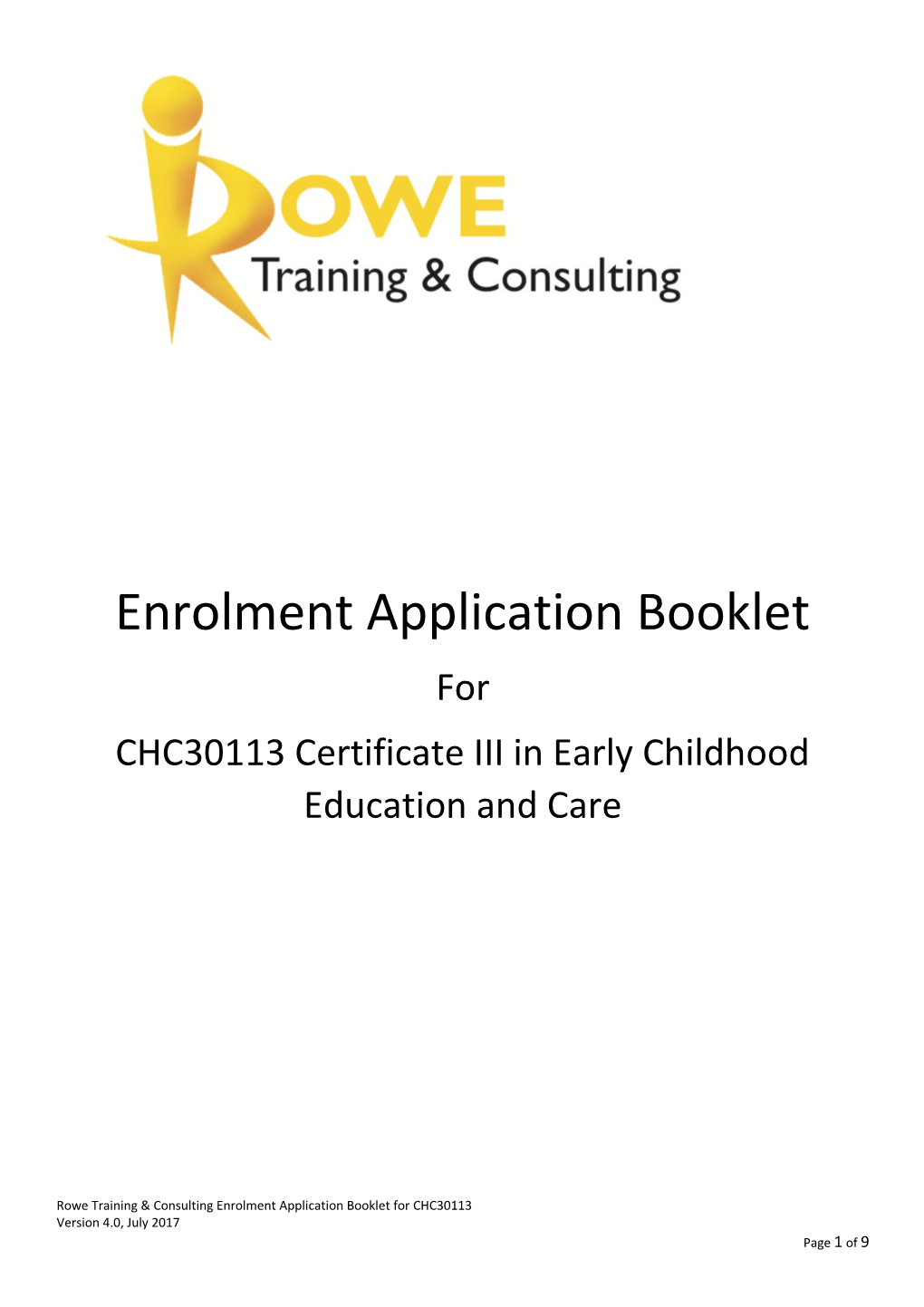 CHC30113 Certificate III in Early Childhood Education and Care