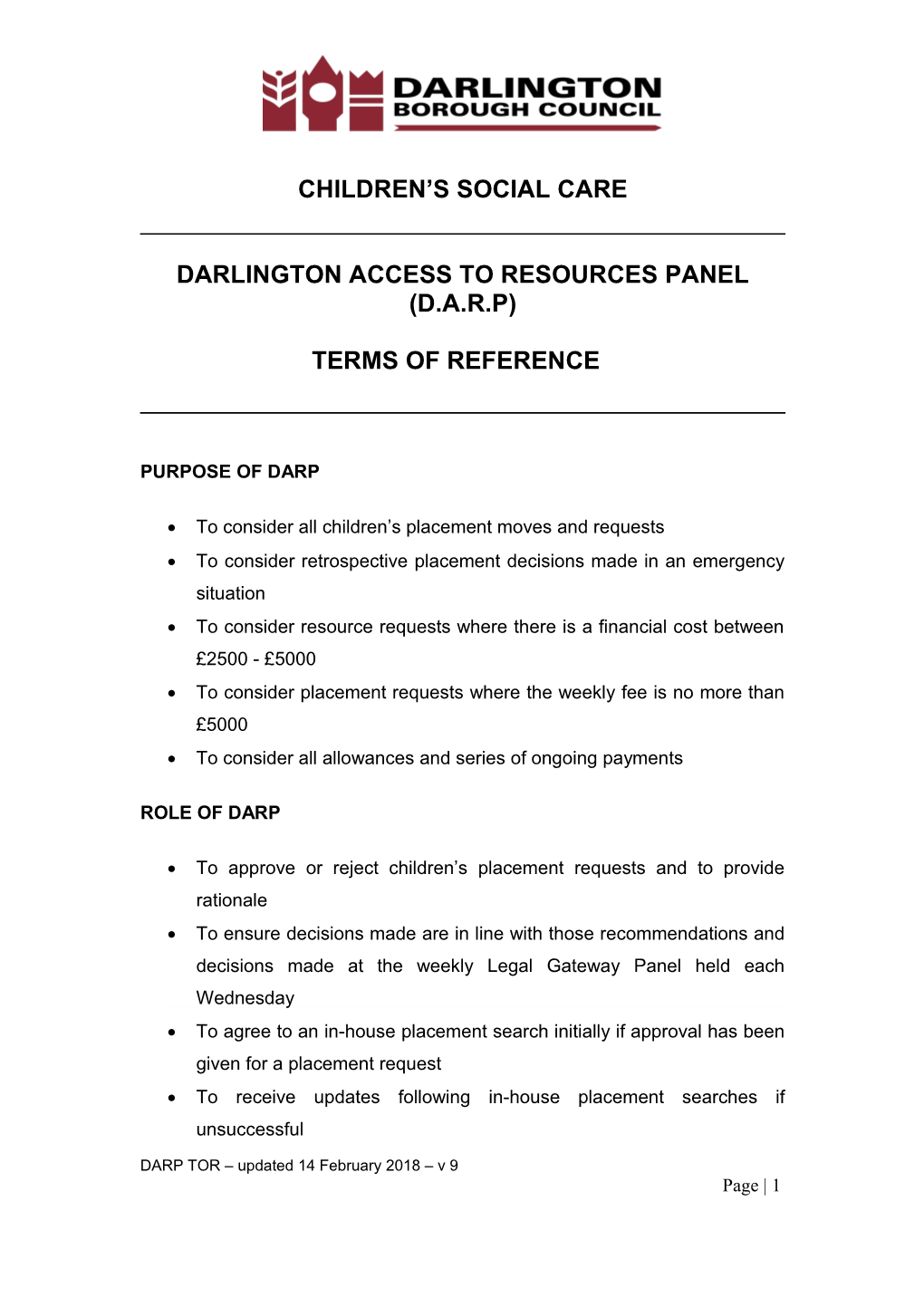 Darlington Access to Resources Panel (D.A.R.P)