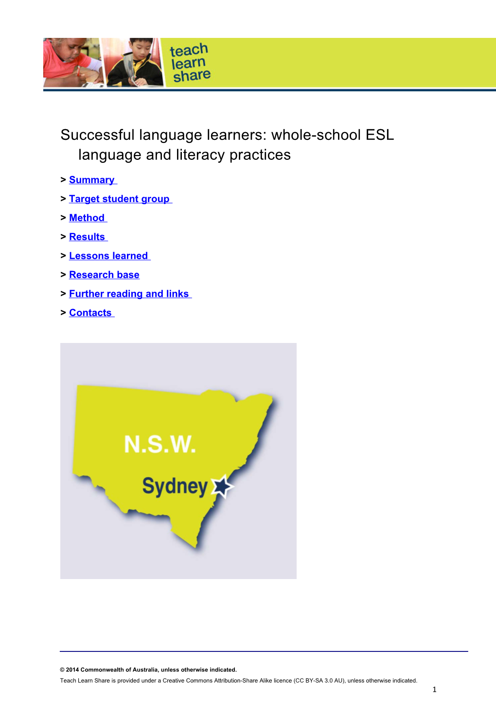 Successful Language Learners: Whole-School ESL Language and Literacy Practices