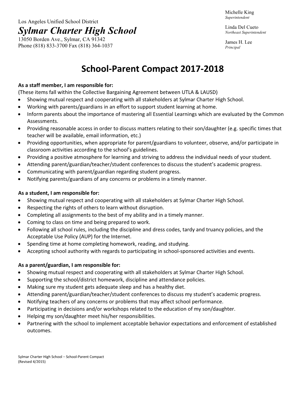 School-Parent Compact 2010-2011