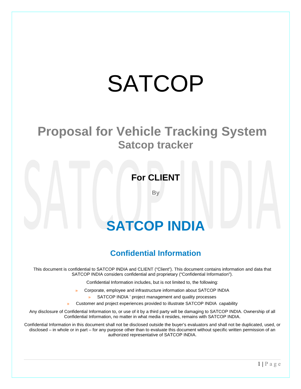 Proposal for Vehicle Tracking System