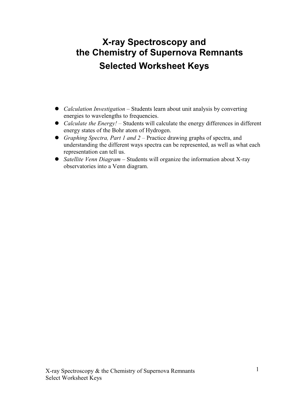 X-Ray Spectroscopy Andthe Chemistry of Supernova Remnants
