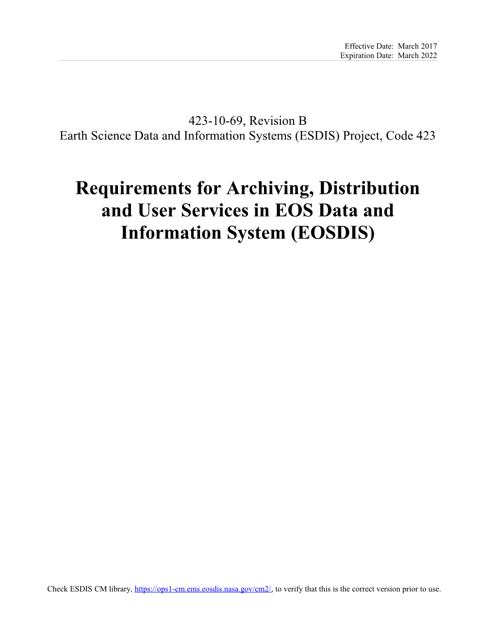 ESDIS Document Template