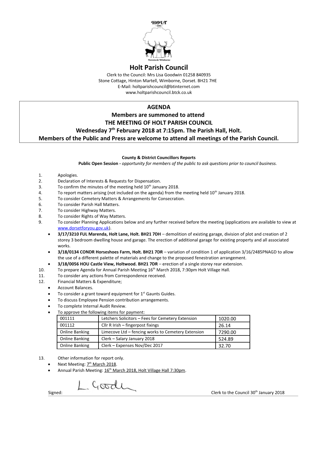 Holt Parish Council