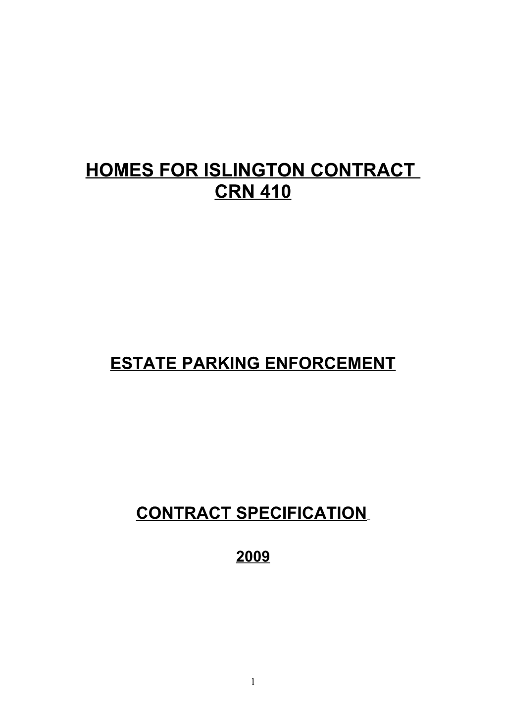 Homes for Islington Contract
