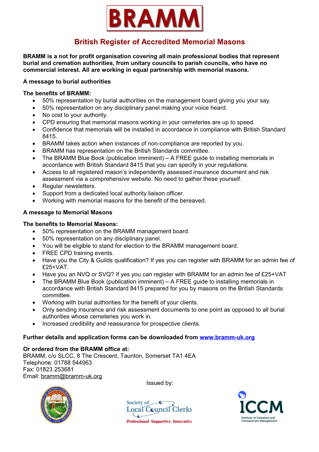 British Register of Accredited Memorial Masons