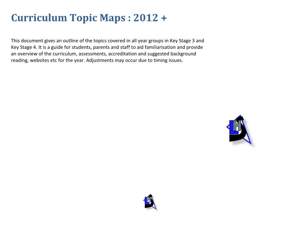 Curriculum Topic Maps : 2012 +