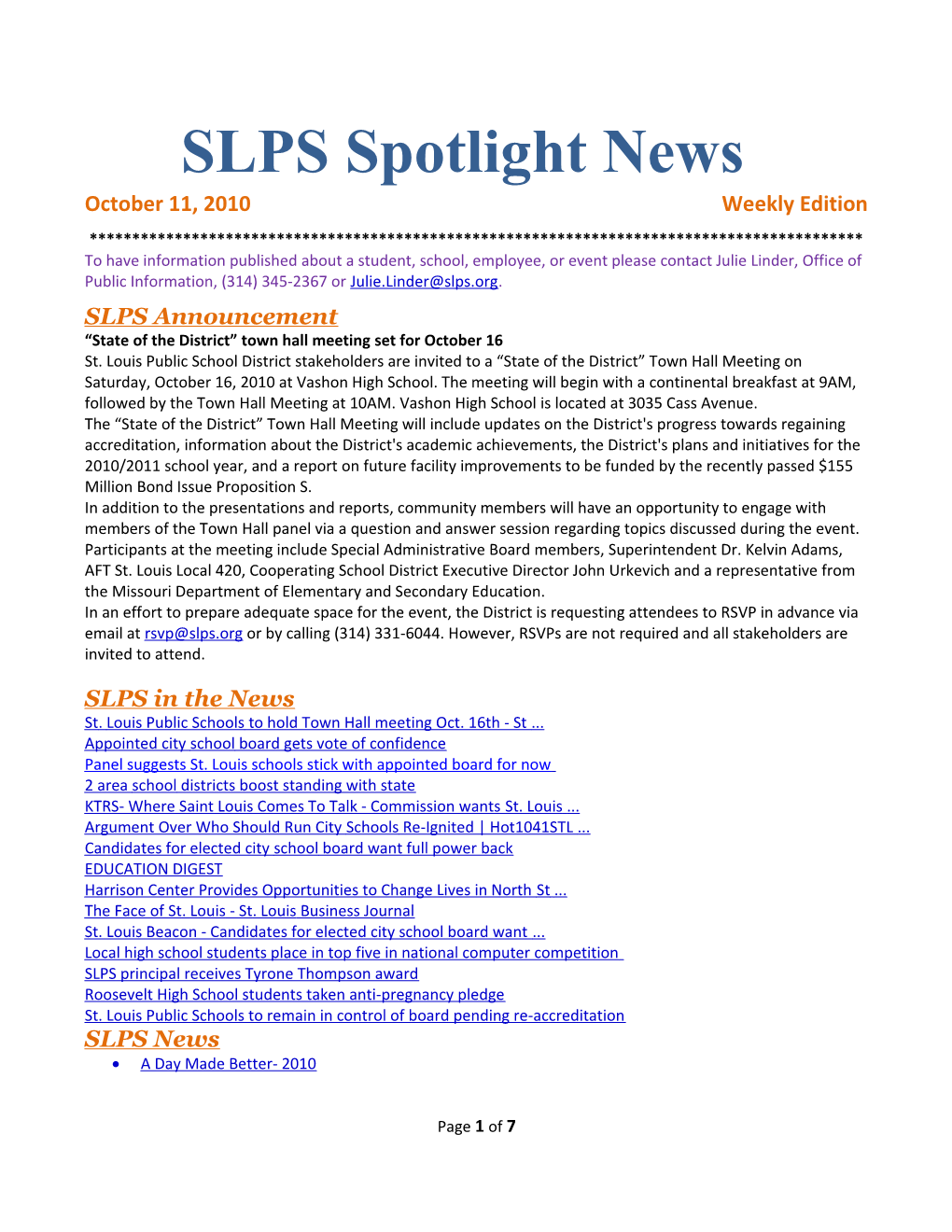 SLPS Spotlight News