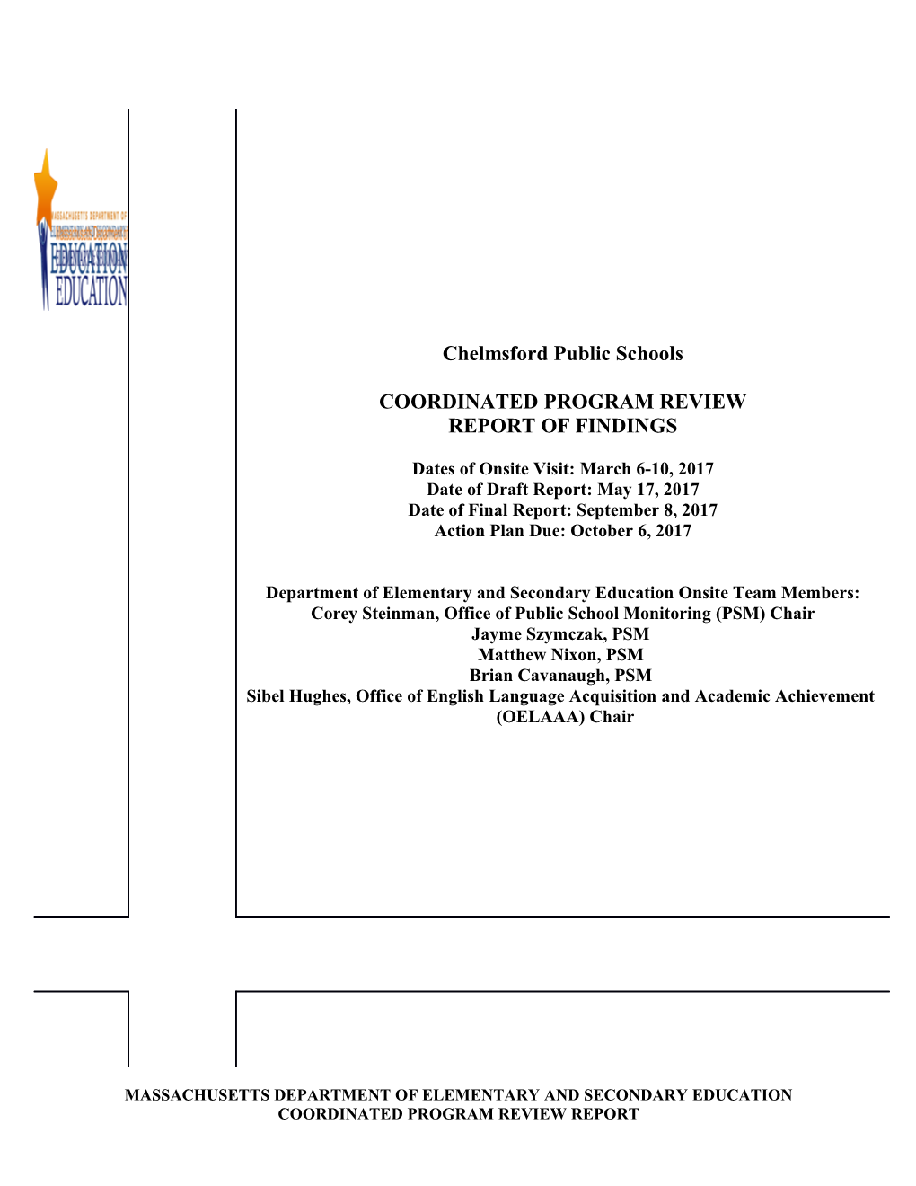 Chelmsford Public Schools CPR Final Report 2017