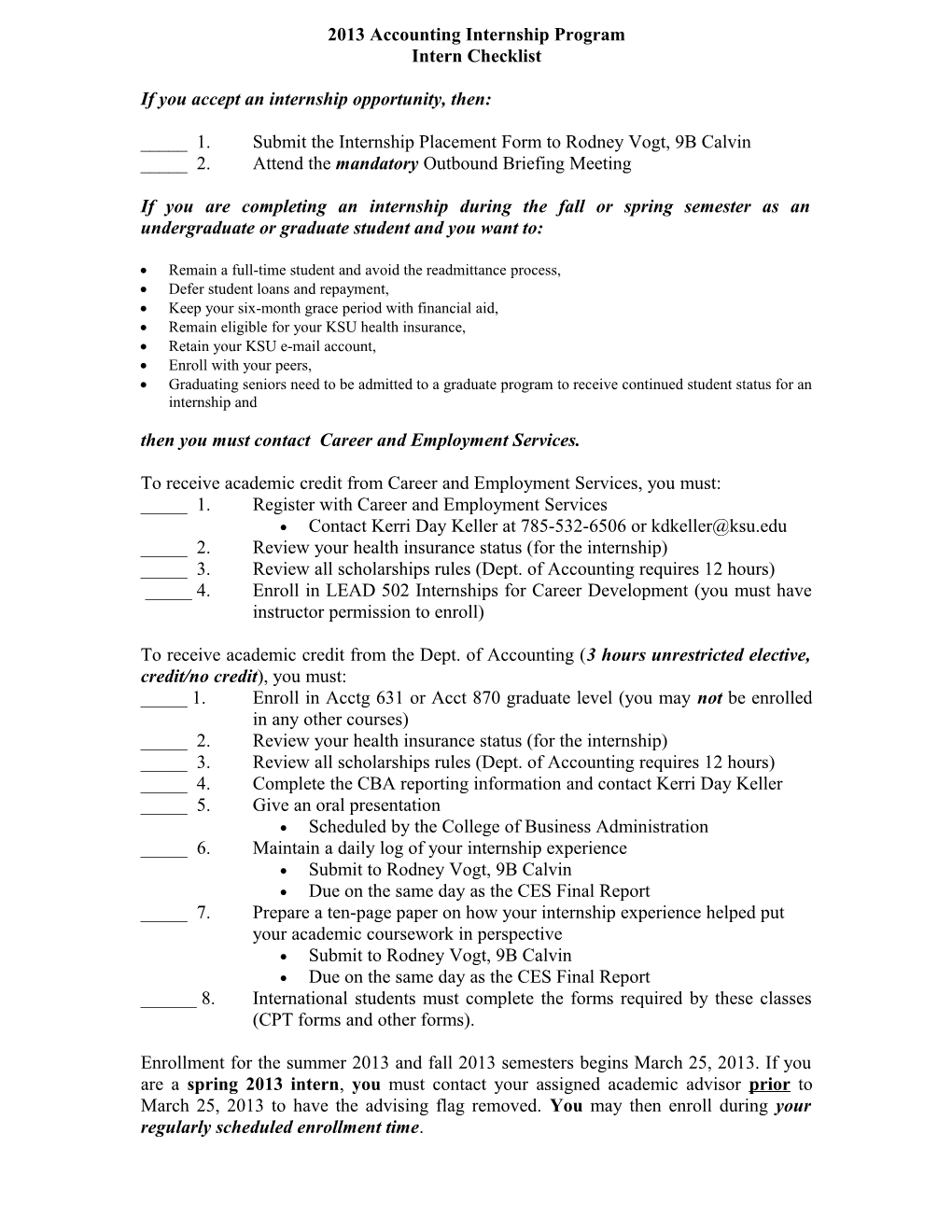 2000 Accounting Internship Program