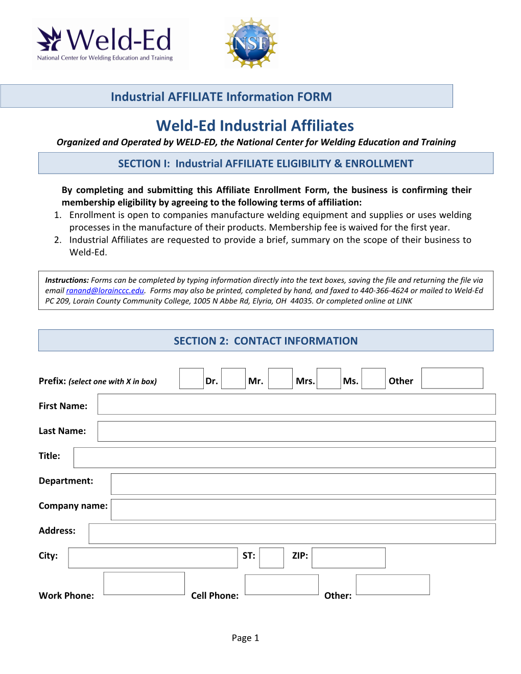 Weld-Ed Industrial Affiliates