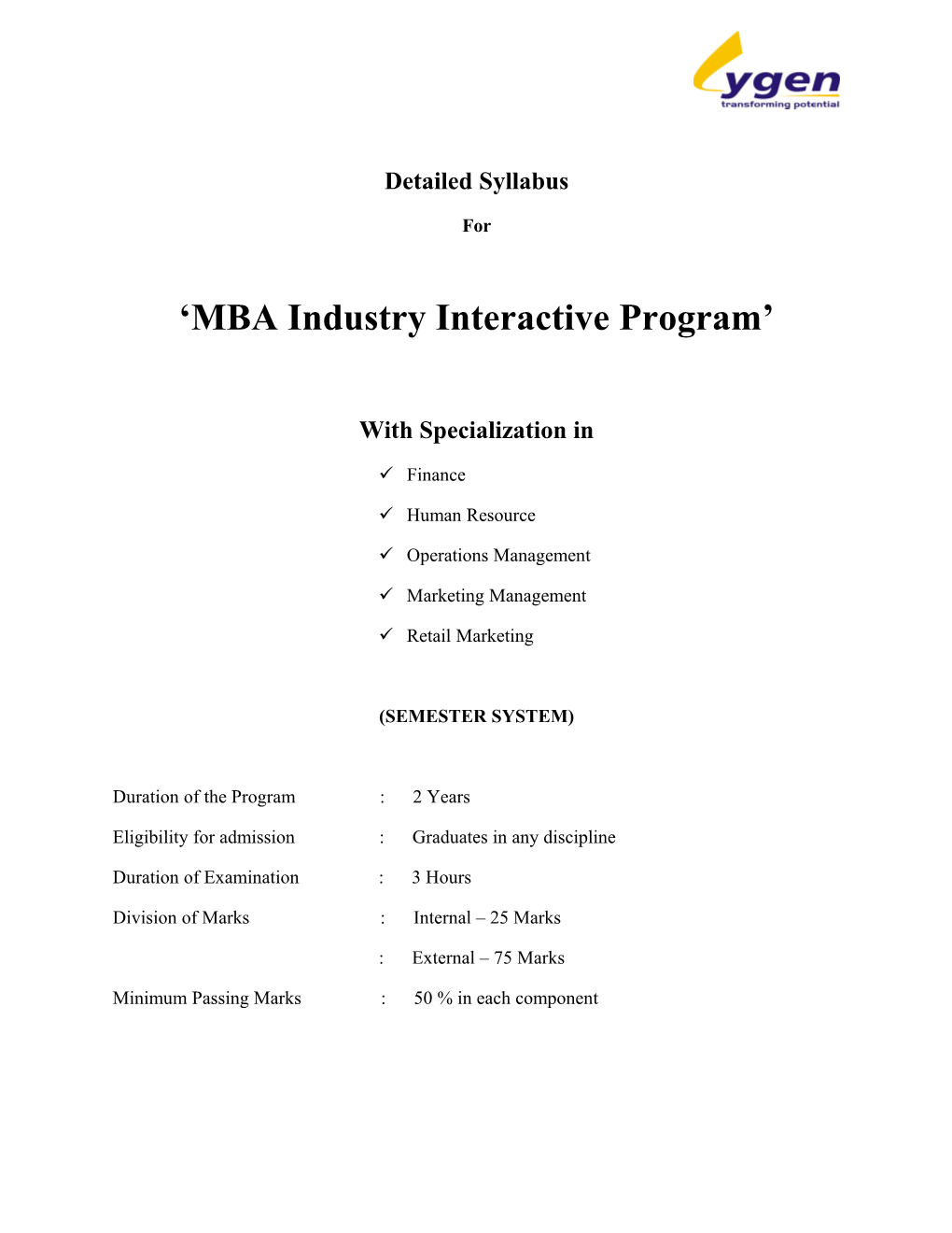 MBA Industry Interactive Program