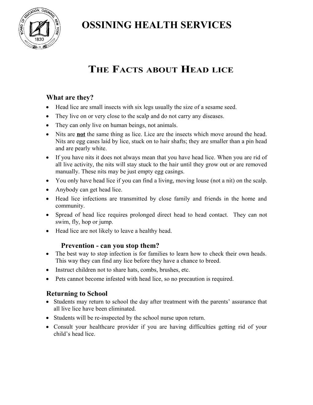 The Facts About Head Lice