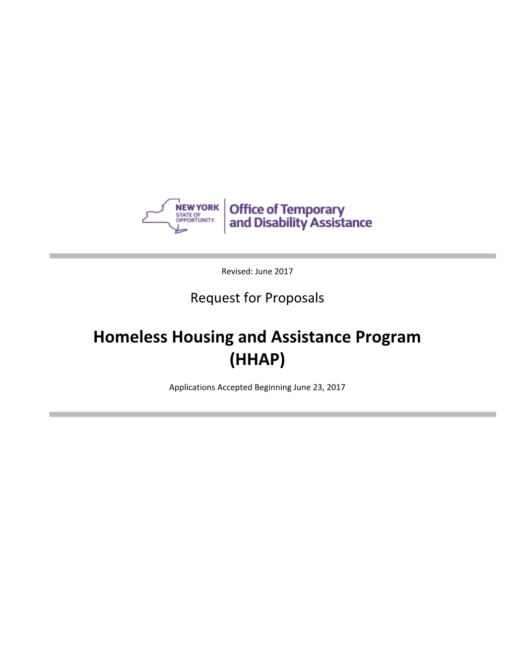 Homeless Housing and Assistance Program