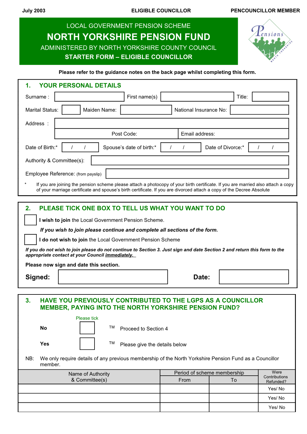 Please Return This Form to the Appropriate Contact at Your Council
