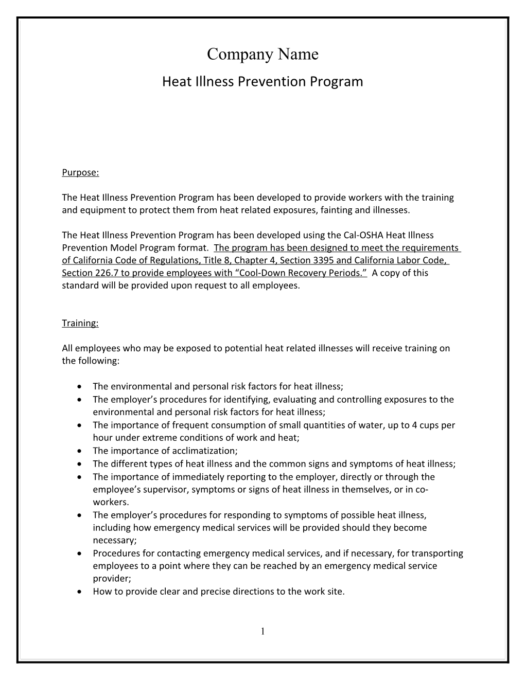 Heat Illness Prevention Program s1