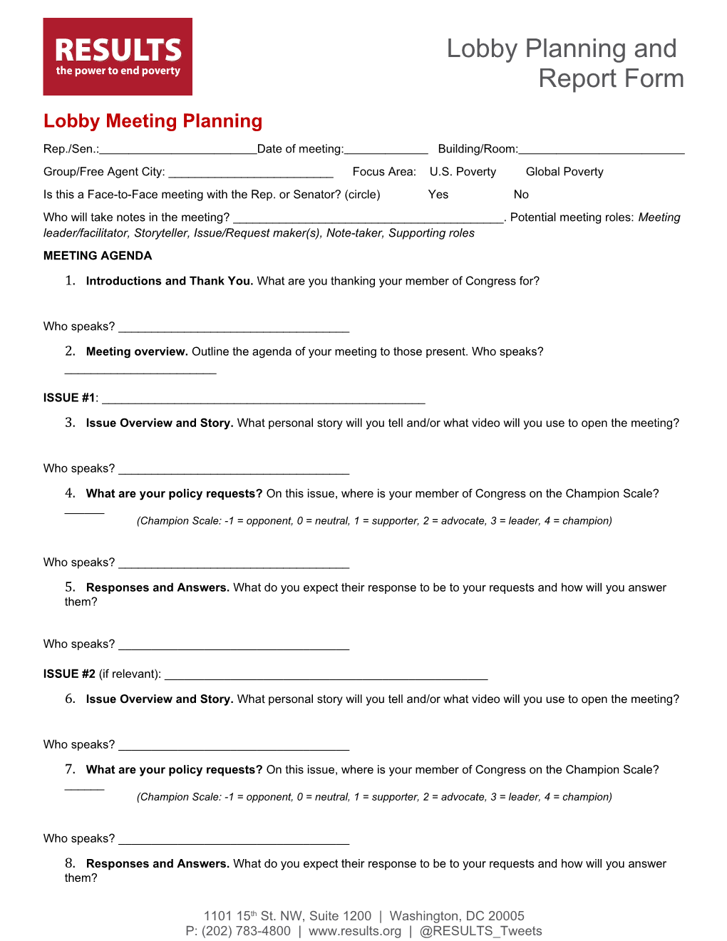 Lobby Meeting Planning