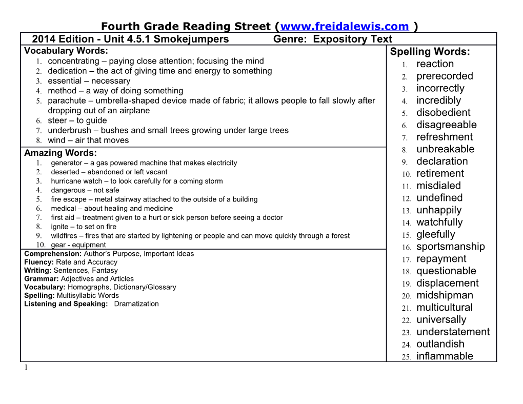 Unit 1 Amazing Words and Story Words s3