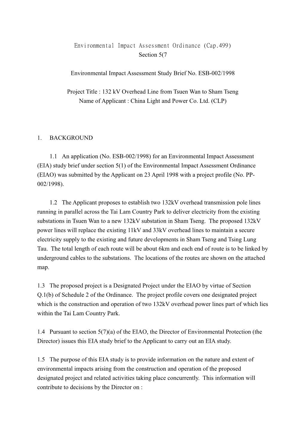 Environmental Impact Assessment Ordinance (Cap