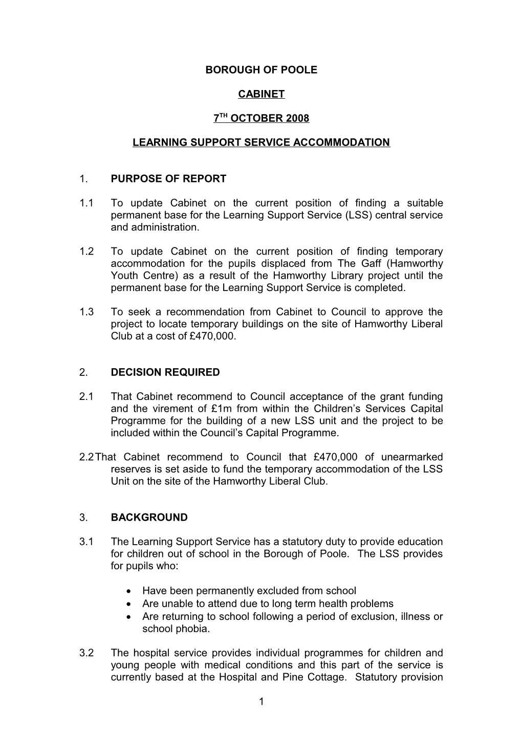 Learning Support Service Accommodation