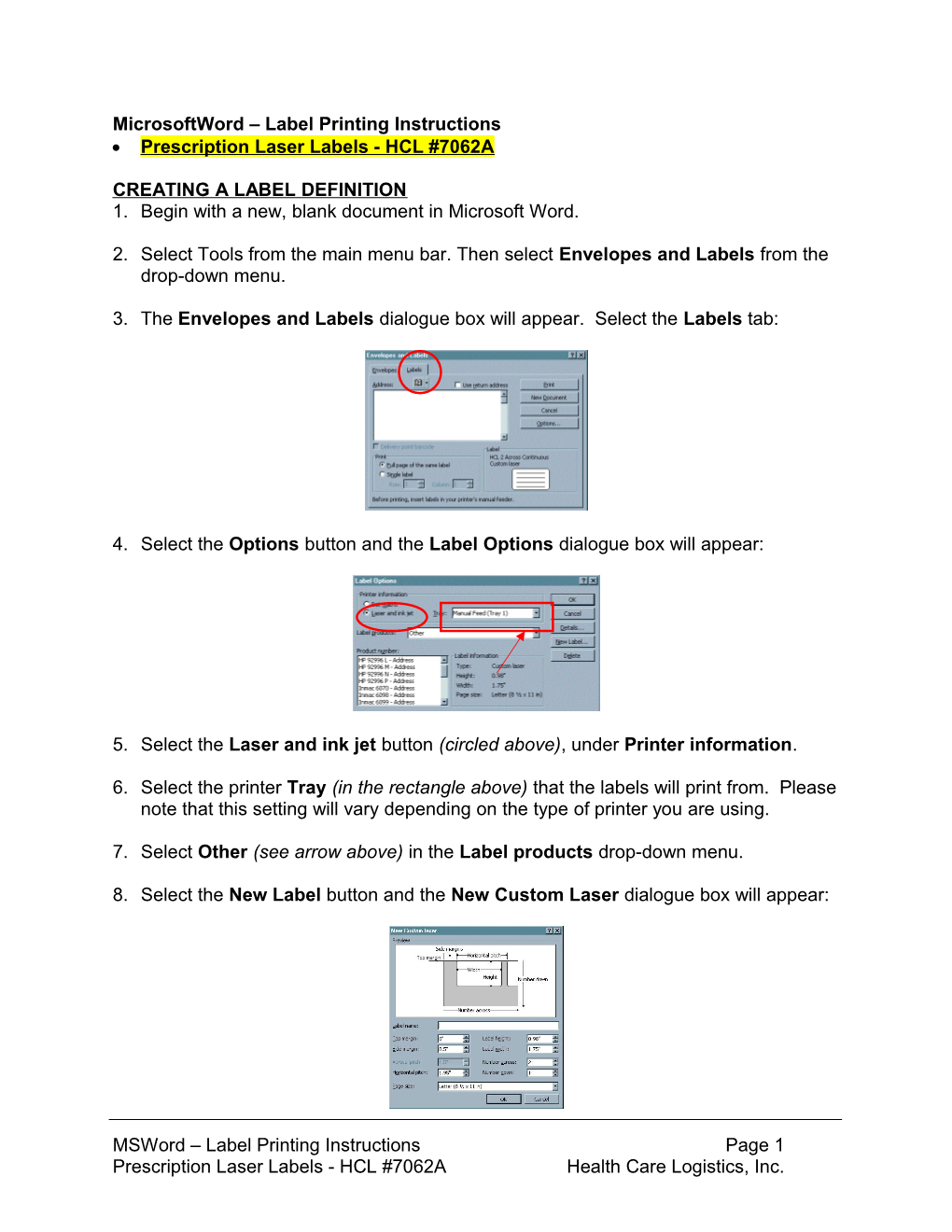 Microsoftword Label Printing Instructions