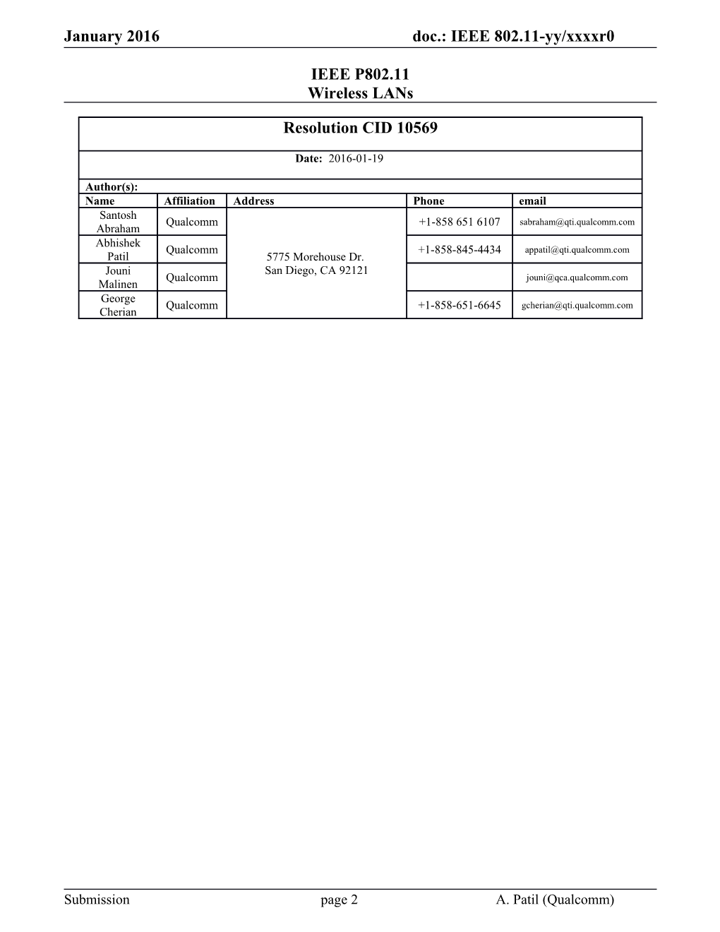 Doc.: IEEE 802.11-Yy/Xxxxr0 s6