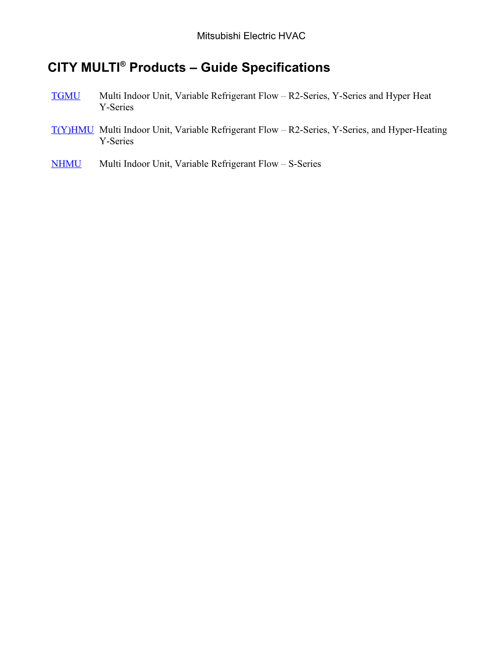 HVAC Guide Specifications s1