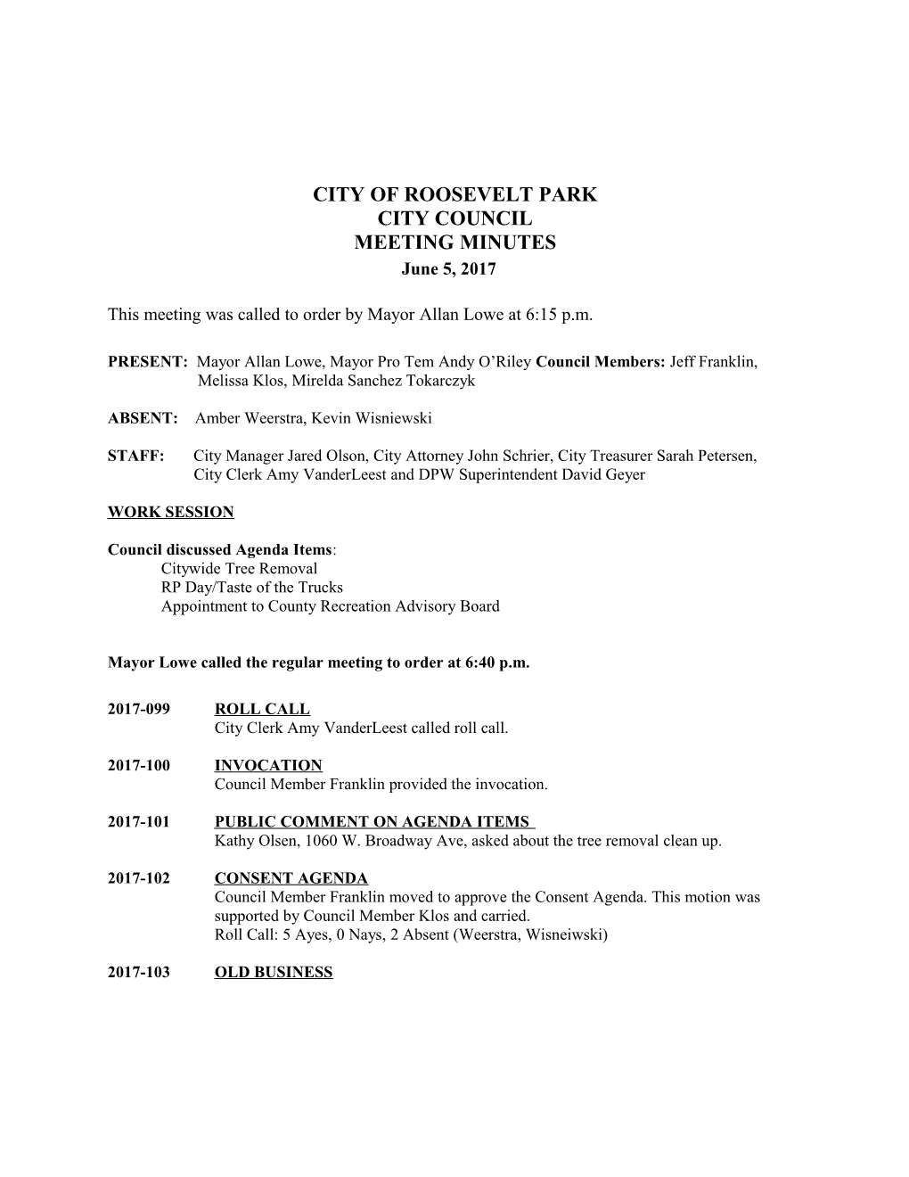 City of Roosevelt Park
