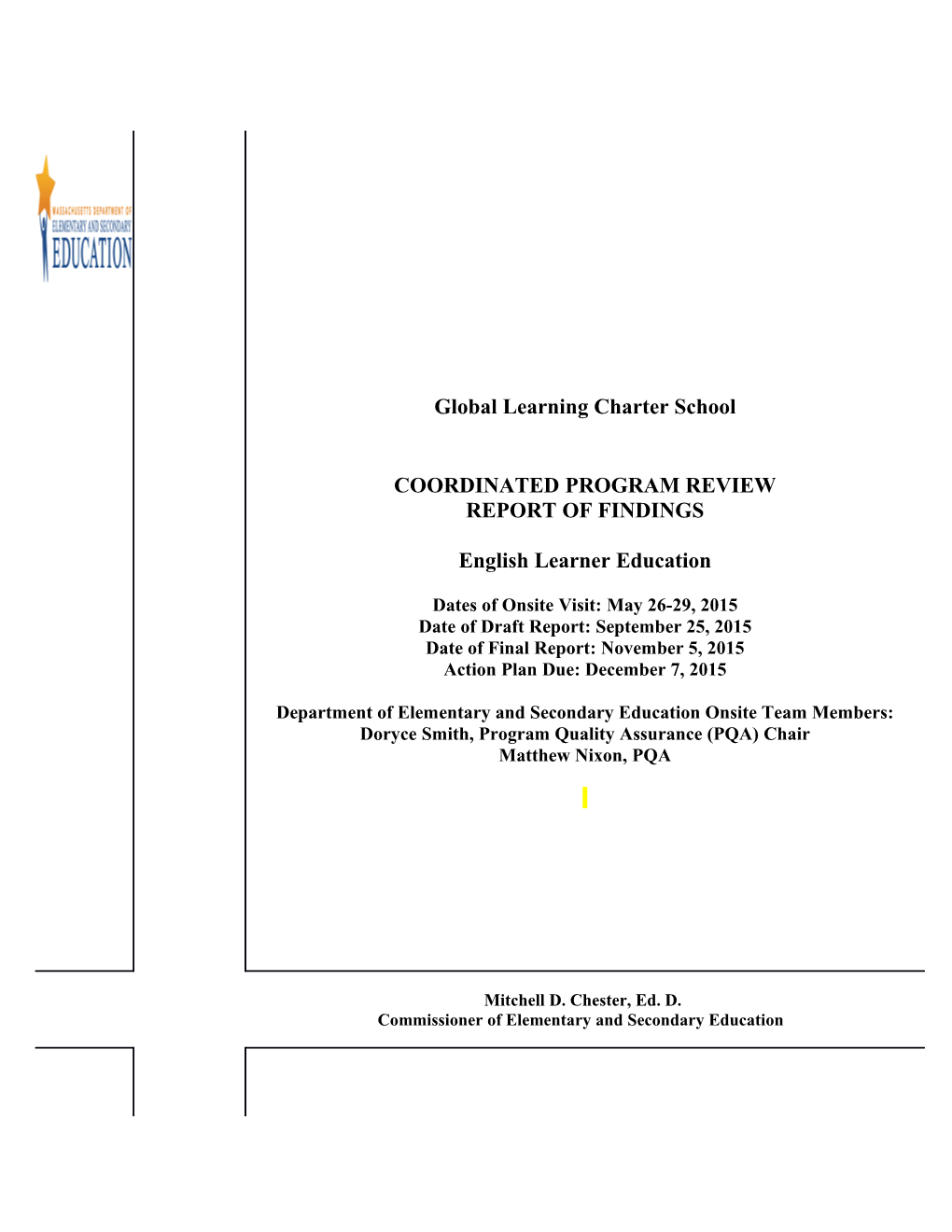 Global Learning Charter ELE CPR Final Report 2014-15