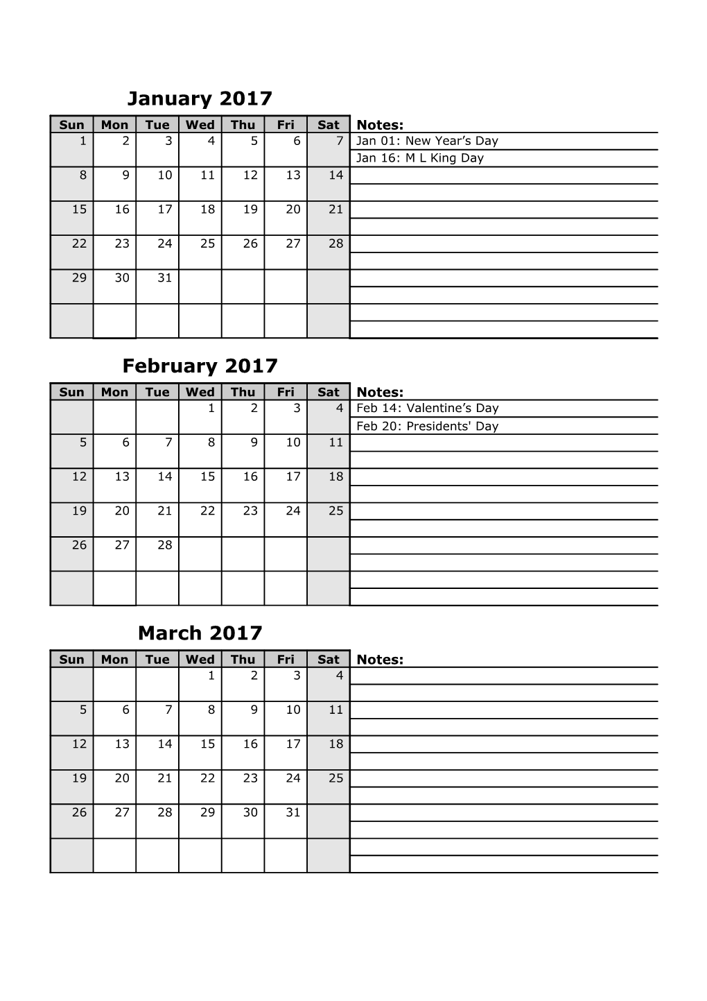 2016 Quarterly Calendar - Calendarlabs.Com