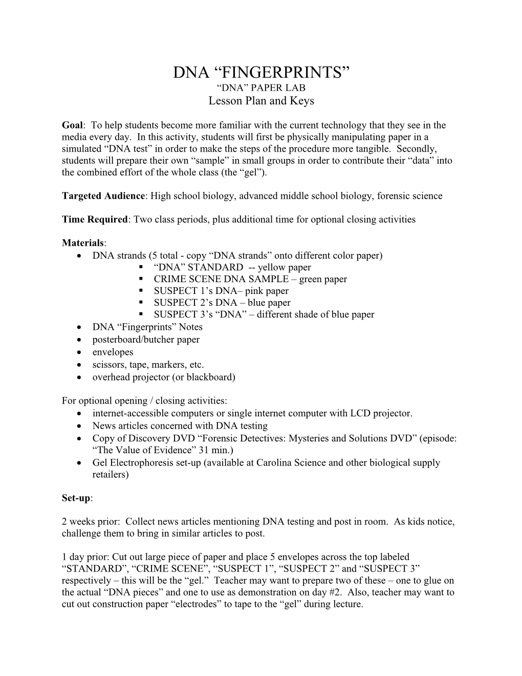 DNA RFLP S PAPER LAB